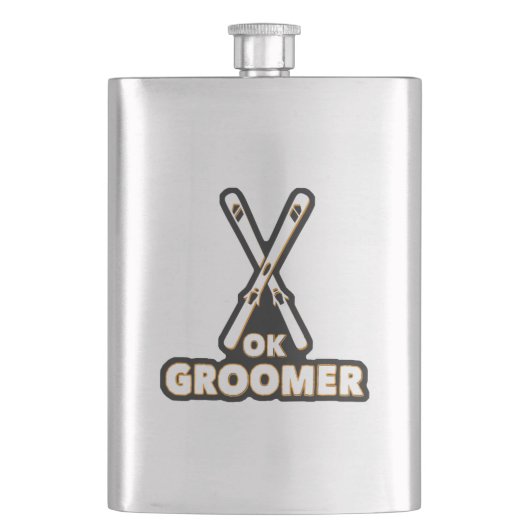 Ok Groomer Skis Flachmann (Vorderseite)