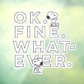 "Ok. Gut. Was auch immer." - Snoopy Fensteraufkleber (Blatt 3)