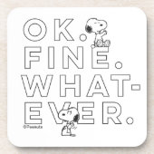"Ok. Gut. Was auch immer." - Snoopy Getränkeuntersetzer (Vorderseite)