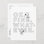 "Ok. Gut. Was auch immer." - Snoopy Postkarte (Vorne/Hinten)