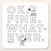 "Ok. Gut. Was auch immer." - Snoopy Rechteckiger Pappuntersetzer (Vorderseite)