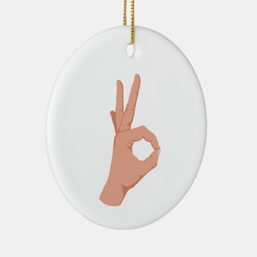 OK Hand Sign Keramik Ornament (Rechts)