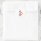 OK Hand Sign Runder Aufkleber (Tasche)