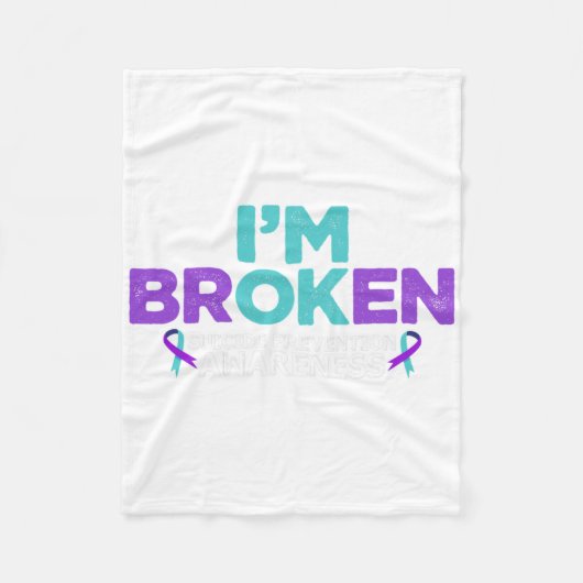 Ok, ich bin ein gebrochenes Bewusstsein für Suizid Fleecedecke (Vorderseite)