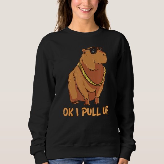 Ok, ich ziehe Capybara Brille durch Meme hoch Sweatshirt (Vorderseite)