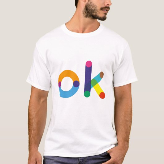OK lustiger, farbiger Text T-Shirt (Vorderseite)