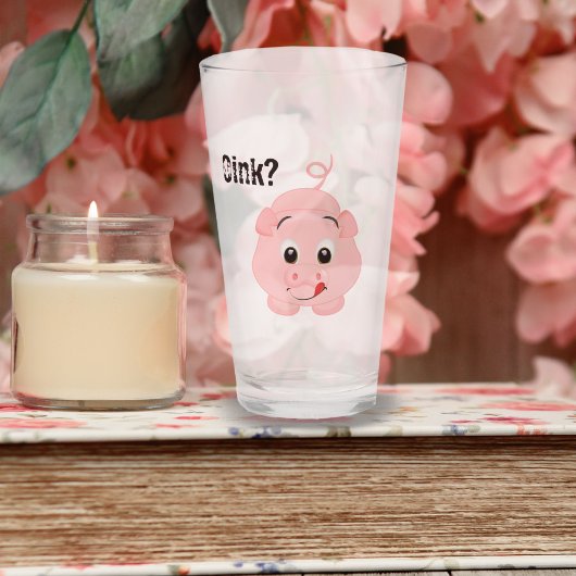 "Ok?" Niedlich rosa Pig Glas