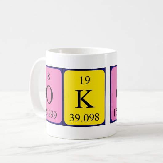 Ok Periodische Tasse von Tabellenwörtern (Vorderseite Links)