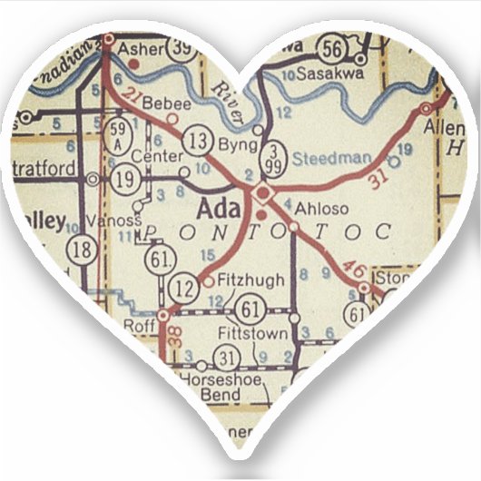 OK Retro Map Aufkleber (Vorderseite)