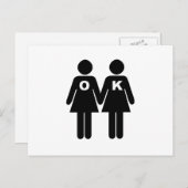 OK, UM GAY ZU SEIN (lesbisch) Postkarte (Vorne/Hinten)