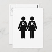 OK, UM GAY ZU SEIN (lesbisch) Postkarte (Vorne/Hinten)
