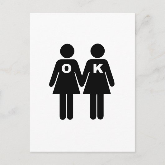 OK, UM GAY ZU SEIN (lesbisch) Postkarte (Vorderseite)