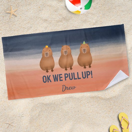 "Ok, wir holen auf!" Funny Capybara Meme Personali Strandtuch