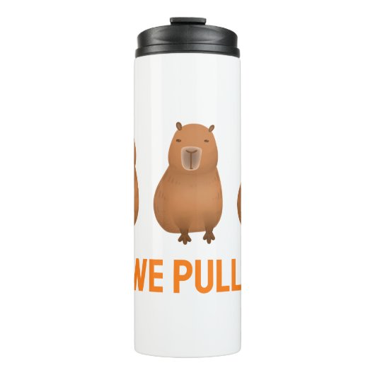 "Ok, wir holen auf!" Funny Capybara Meme Thermosbecher (Vorderseite)