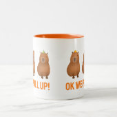 "Ok, wir holen auf!" Funny Capybara Meme Zweifarbige Tasse (Mittel)