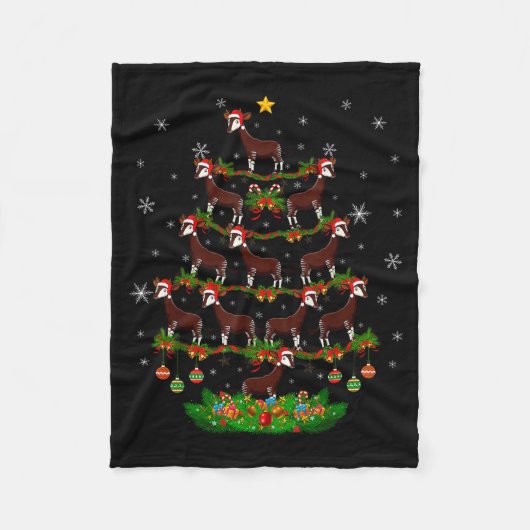 Oka Christmas Tree Funny Xmas Lover Fleecedecke (Vorderseite)