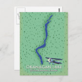Okanagan Lake British Columbia Kanada Karte (Vorne/Hinten)