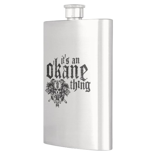 O'Kane Sache-Flasche (Silber) Flachmann (Links)
