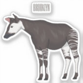 Okapi cartoon Illustration Aufkleber (Vorderseite)