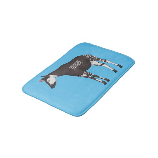 Okapi cartoon illustration badematte (Schrägansicht)