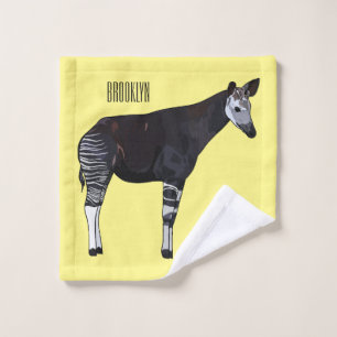 Okapi Cartoon-Illustration Badhandtuch Set