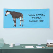 Okapi cartoon Illustration Banner (Messe)