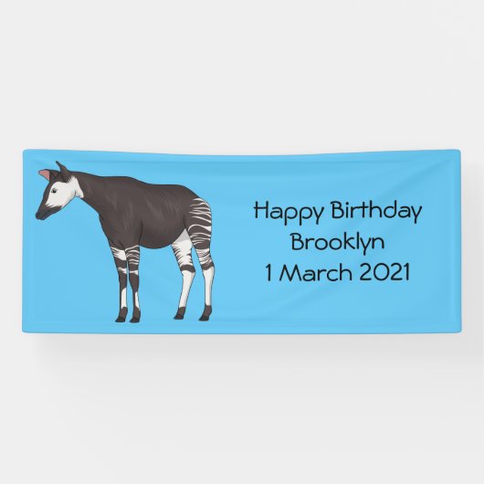 Okapi cartoon Illustration Banner (Horizontal)