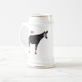 Okapi cartoon Illustration Bierglas (Vorderseite Links)