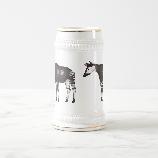 Okapi cartoon Illustration Bierglas (Mittel)