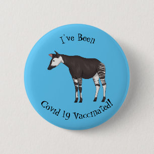 Okapi cartoon Illustration Button