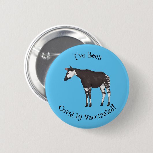 Okapi cartoon Illustration Button (Vorne & Hinten)