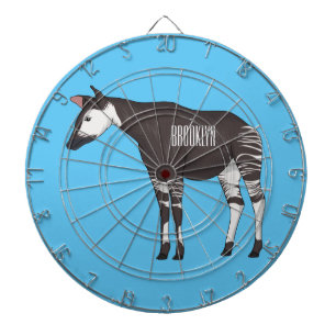 Okapi cartoon illustration dartscheibe