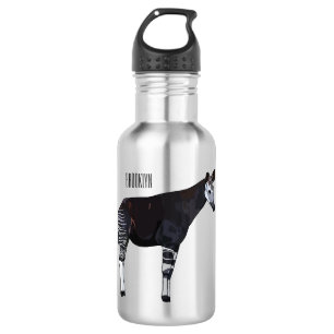 Okapi cartoon Illustration Edelstahlflasche