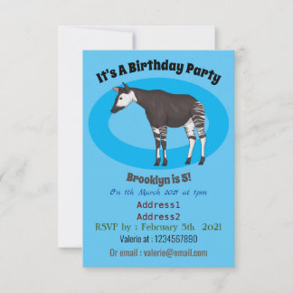 Okapi cartoon Illustration Einladung