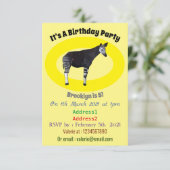 Okapi cartoon Illustration Einladung (Stehend Vorderseite)