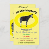 Okapi cartoon Illustration Einladung (Vorne/Hinten)
