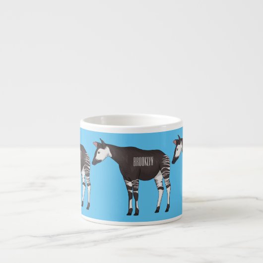 Okapi cartoon Illustration Espressotasse (Vorderseite)