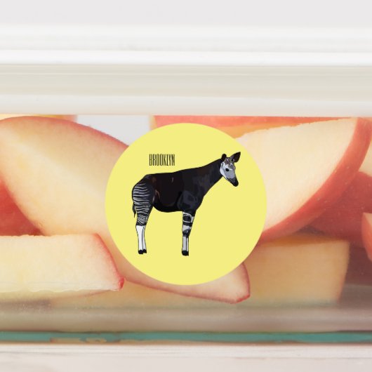 Okapi cartoon illustration etiketten (Befestigt)