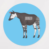 Okapi cartoon Illustration Etiketten (Design 2)