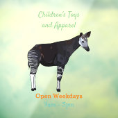 Okapi cartoon Illustration Fensteraufkleber (Blatt 3)