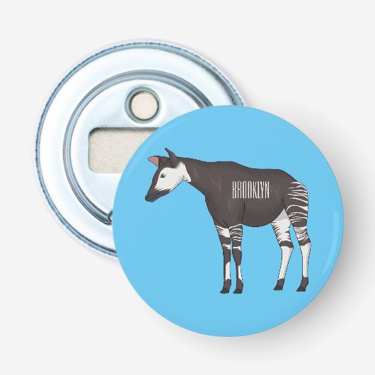 Okapi cartoon Illustration Flaschenöffner (Vorderseite)