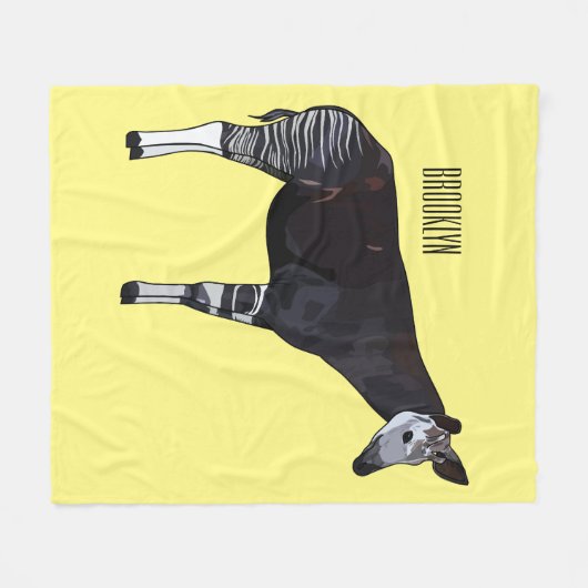 Okapi cartoon Illustration Fleecedecke (Vorderseite (Horizontal))