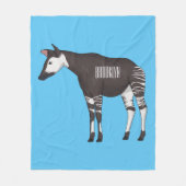 Okapi cartoon Illustration Fleecedecke (Vorderseite)