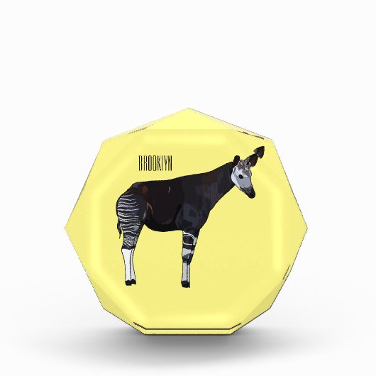 Okapi cartoon Illustration Fotoblock (Vorderseite)