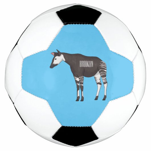 Okapi cartoon Illustration Fußball (Vorderseite)