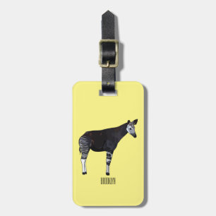 Okapi cartoon Illustration Gepäckanhänger