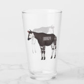 Okapi cartoon Illustration Glas (Rückseite)