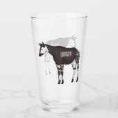 Okapi cartoon Illustration Glas (Vorderseite)
