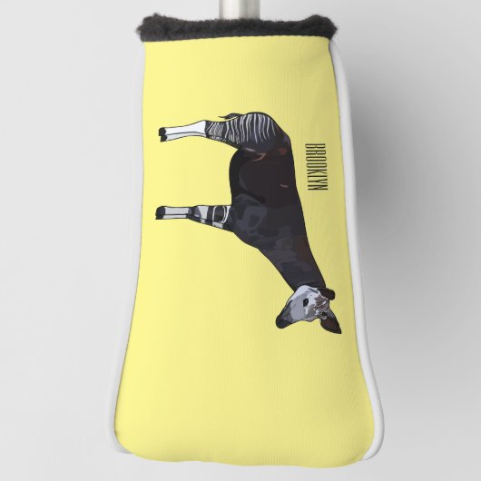 Okapi cartoon Illustration Golf Headcover (Rotieren 90)