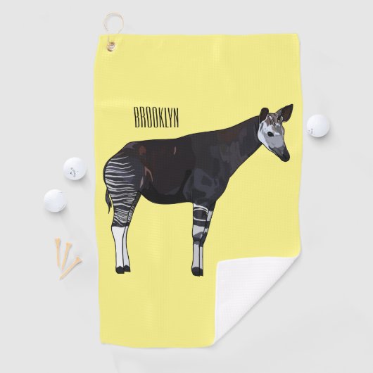 Okapi cartoon Illustration Golfhandtuch (Insitu)